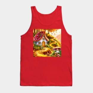 Cosy Cottage on top of a Hill in the Autumn Woods Tank Top